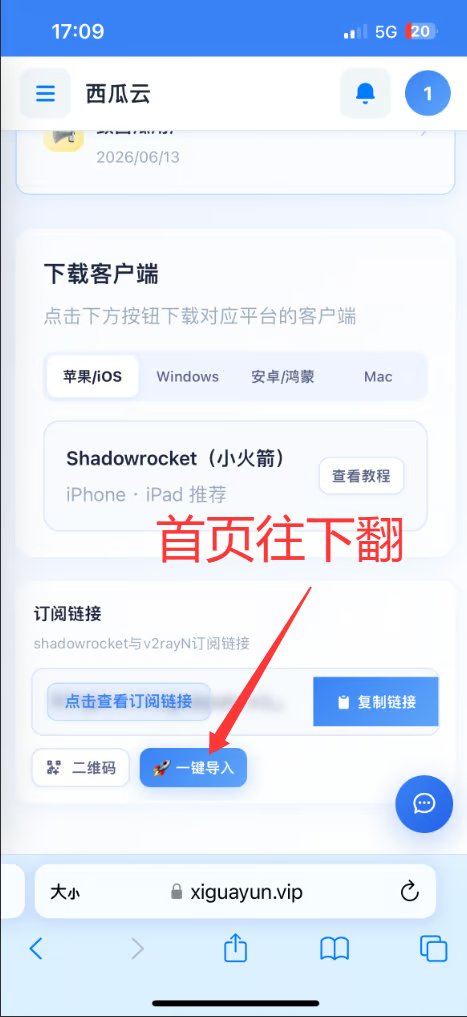 登录官网并找到一键导入入口